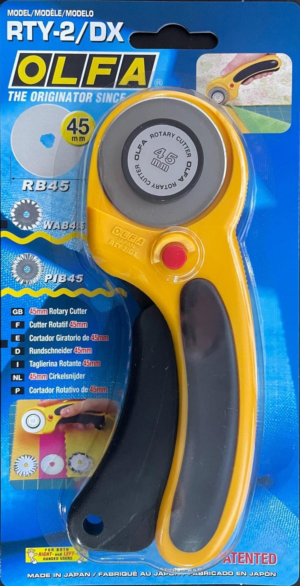 OLFA 45mm Ergonomic Rotary Cutter (RTY - 2/DX) — Quilt, Sewing & Craft Cutting Tool - Ray of Sonshine Design