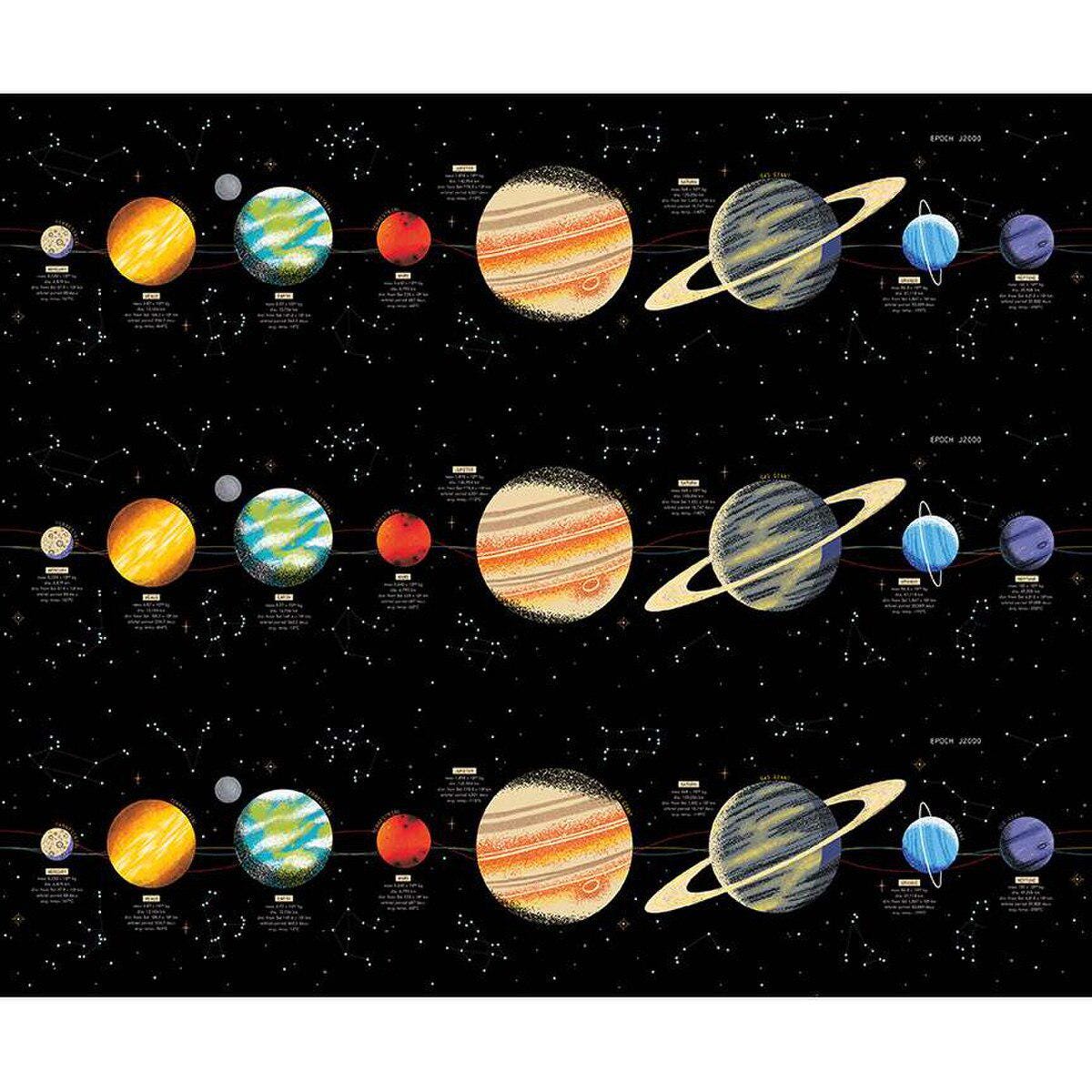 Outer Space by NASA Solar System Black - Riley Blake Designs - Cotton Fabric by the yard - CD15486 - BLACK - Ray of Sonshine Design