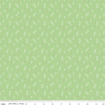 Painted Petals Tossed Stems Green Riley Blake Designs Cotton Fabric by the Yard - Ray of Sonshine Design