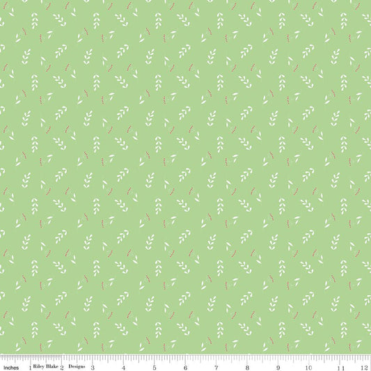 Painted Petals Tossed Stems Green Riley Blake Designs Cotton Fabric by the Yard - Ray of Sonshine Design