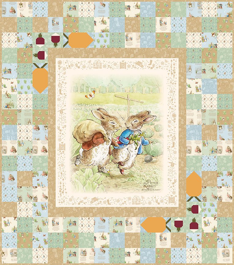 Peter Rabbit™ and Benjamin Bunny™ Peter's Garden Adventures Quilt Kit | Riley Blake Designs - Ray of Sonshine Design