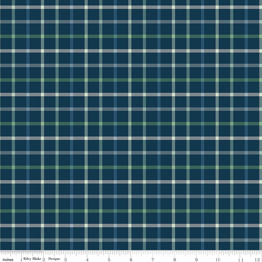 Plaid - Venture Club Camper Navy Riley Blake Designs Quilting Cotton Fabric by the Yard - Ray of Sonshine Design