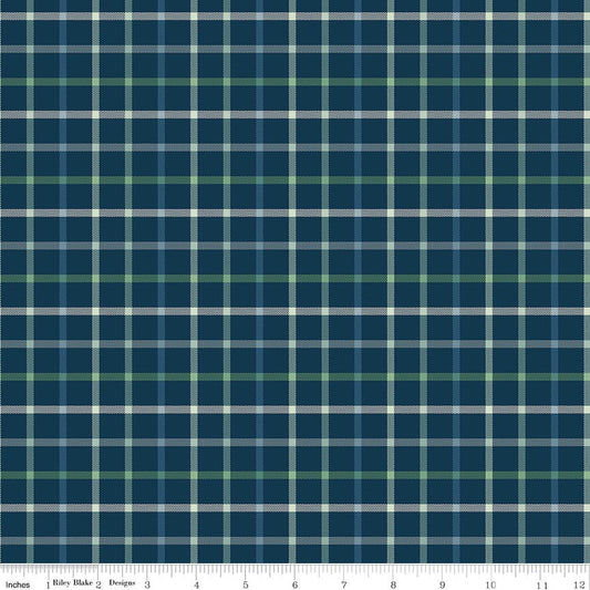 Plaid - Venture Club Camper Navy Riley Blake Designs Quilting Cotton Fabric by the Yard - Ray of Sonshine Design