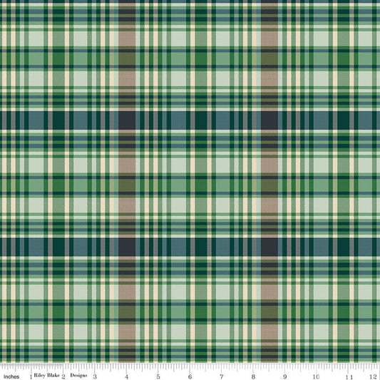 Plaid-Venture Club Fisher Green Riley Blake Designs Fabric by the Yard - Ray of Sonshine Design