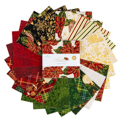 Poinsettias at Christmas 5" Precut Stacker - 42 Pieces - Ray of Sonshine Design