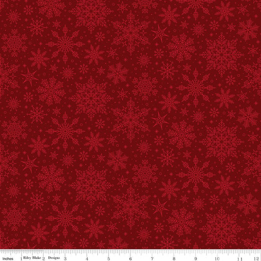 Poinsettias at Christmas Snowflakes Red Christmas Jennifer Bosworth Riley Blake Fabric by the Yard - Ray of Sonshine Design