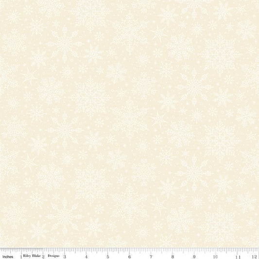 Poinsettias at Christmas Snowflakes White Christmas Jennifer Bosworth Riley Blake Fabric by the Yard - Ray of Sonshine Design