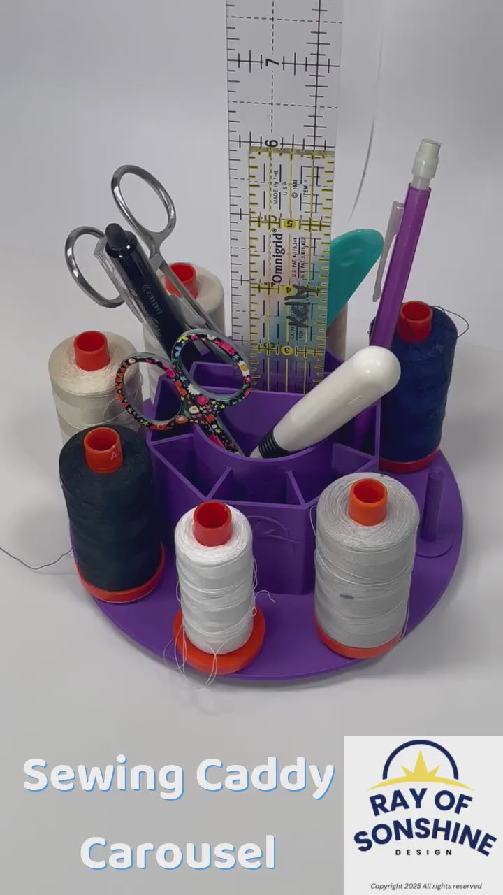 Sewing Caddy Carousel, Thread Holder and Tool Organization