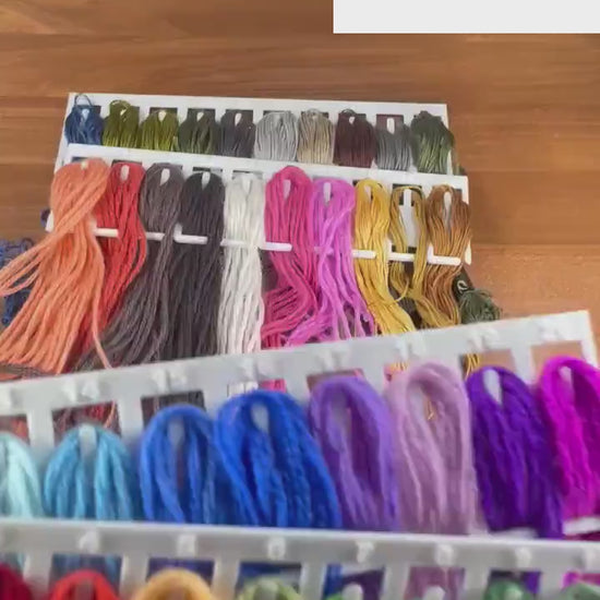 Yarn / Floss Organizer holds up to 40 fibers (10 per card), Embroidery Card, Thread Organizer for Cross Stitch Embroidery or Needlepoint