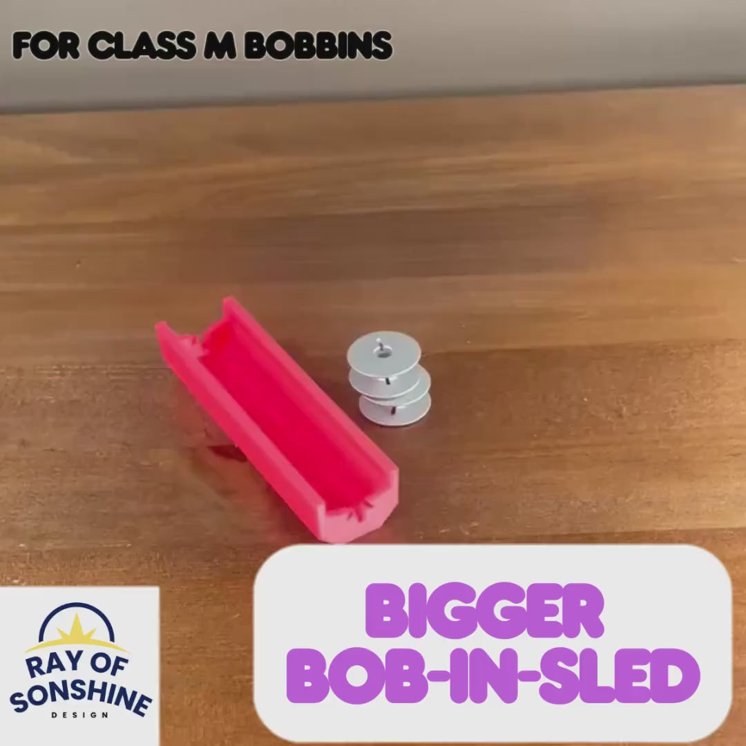 BIGGER BOB-N-SLED Bobbin Holder for size M, Organizer throw and go for Machine Bobbins- Sets of 1 , 2 or 3