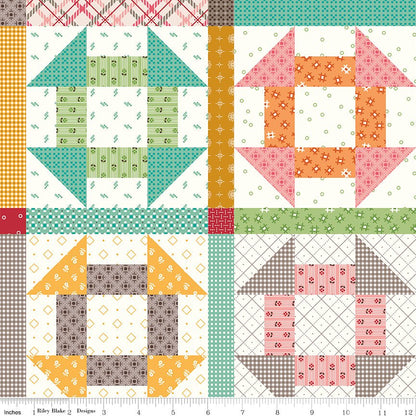 Prim Churn Dash 107/108 in Wide Back Fabric - Cream - Ray of Sonshine Design