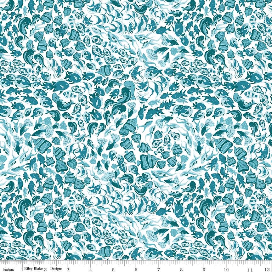 Reef Fish Deep Water - Riley Blake Designs - Cotton Fabric by the Yard - C17273 - DEEPWATER - Ray of Sonshine Design
