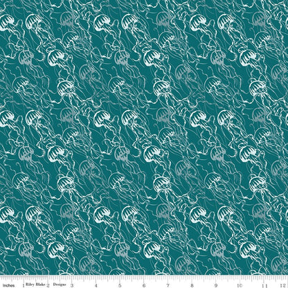 Reef Jellies Jade Riley Blake Designs Quilting Cotton Fabric by the Yard - Ray of Sonshine Design