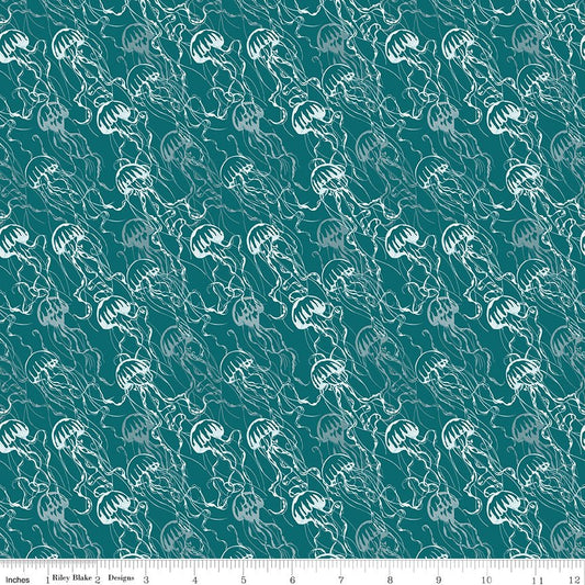Reef Jellies Jade Riley Blake Designs Quilting Cotton Fabric by the Yard - Ray of Sonshine Design