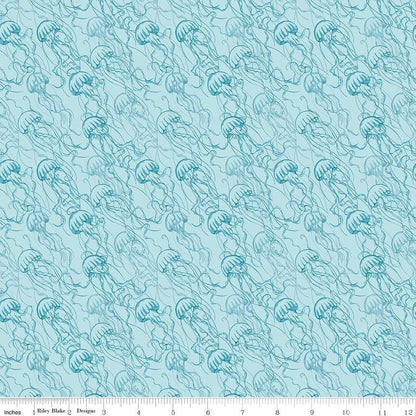 Reef Jellies Sky - Riley Blake Designs - Cotton Fabric by the Yard - C17274 - SKY - Ray of Sonshine Design
