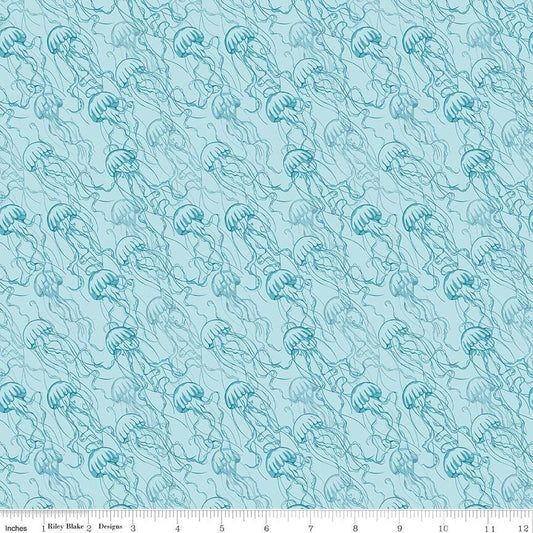 Reef Jellies Sky - Riley Blake Designs - Cotton Fabric by the Yard - C17274 - SKY - Ray of Sonshine Design