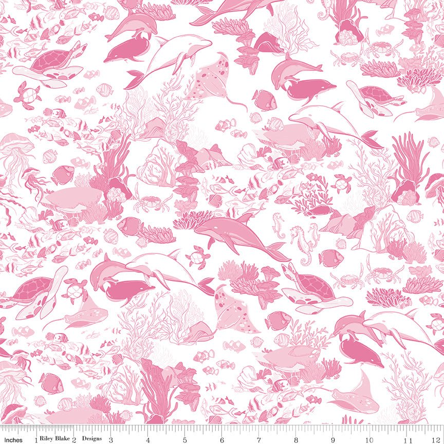 Reef Main Pink Riley Blake Designs Fabric by the Yard - Ray of Sonshine Design