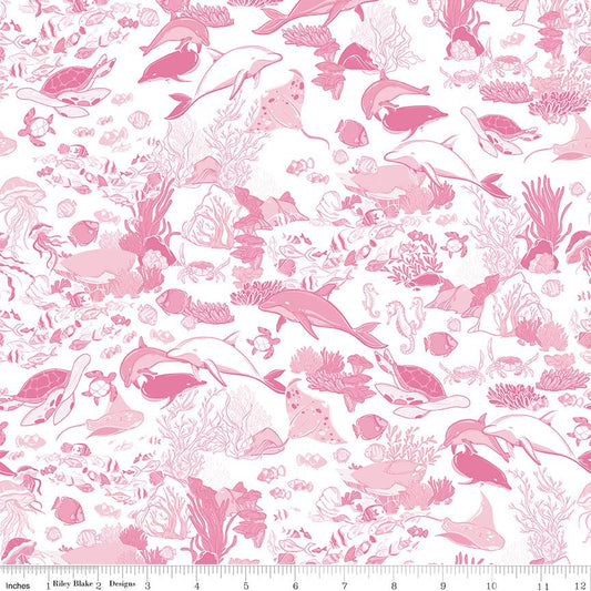 Reef Main Pink Riley Blake Designs Fabric by the Yard - Ray of Sonshine Design
