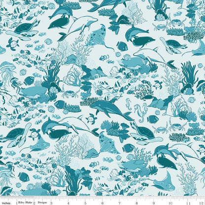 Reef Main Powder - Riley Blake Designs - Cotton Fabric by the Yard - C17270 - POWDER - Ray of Sonshine Design