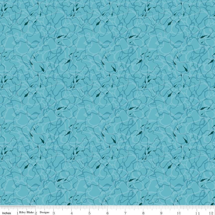 Reef Ocean Floor Blue - Riley Blake Designs - Cotton Fabric by the Yard - C17276 - BLUE - Ray of Sonshine Design