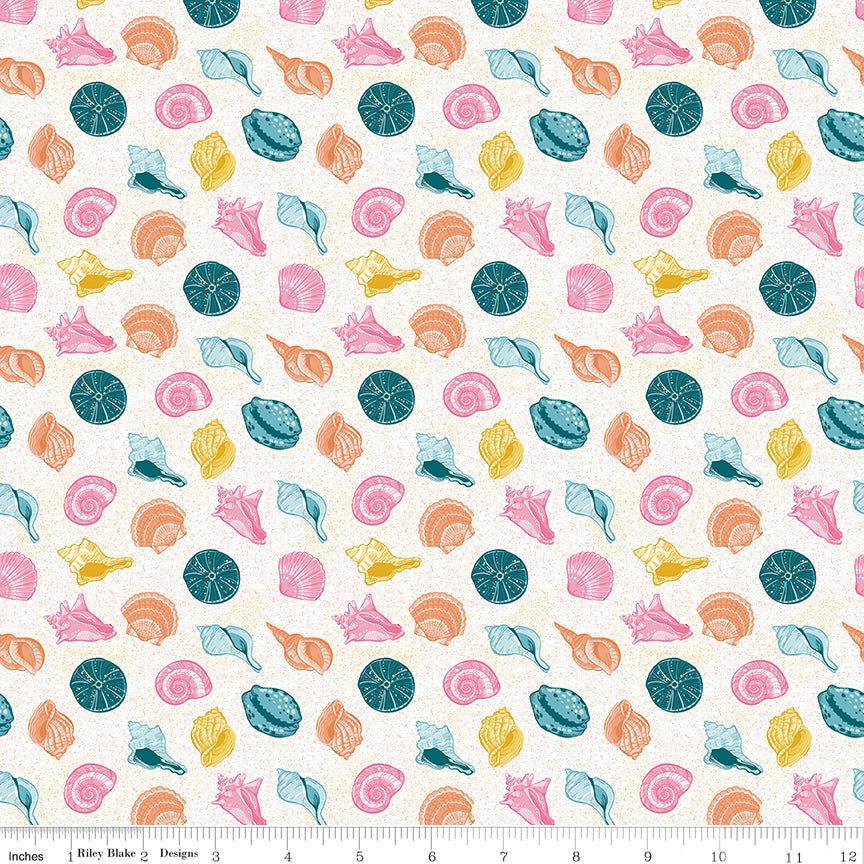 Reef Shells Multi Riley Blake Designs Quilting Cotton Fabric by the Yard - Ray of Sonshine Design