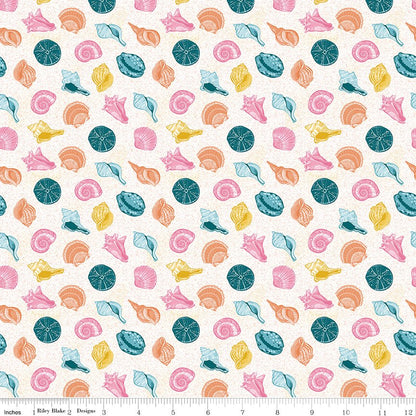Reef Shells Multi Riley Blake Designs Quilting Cotton Fabric by the Yard - Ray of Sonshine Design