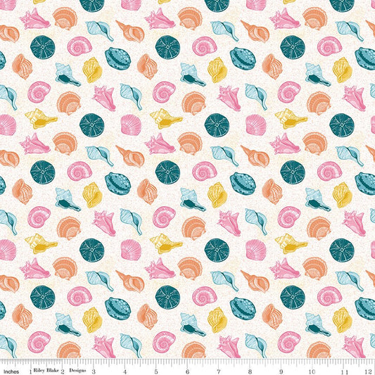 Reef Shells Multi Riley Blake Designs Quilting Cotton Fabric by the Yard - Ray of Sonshine Design