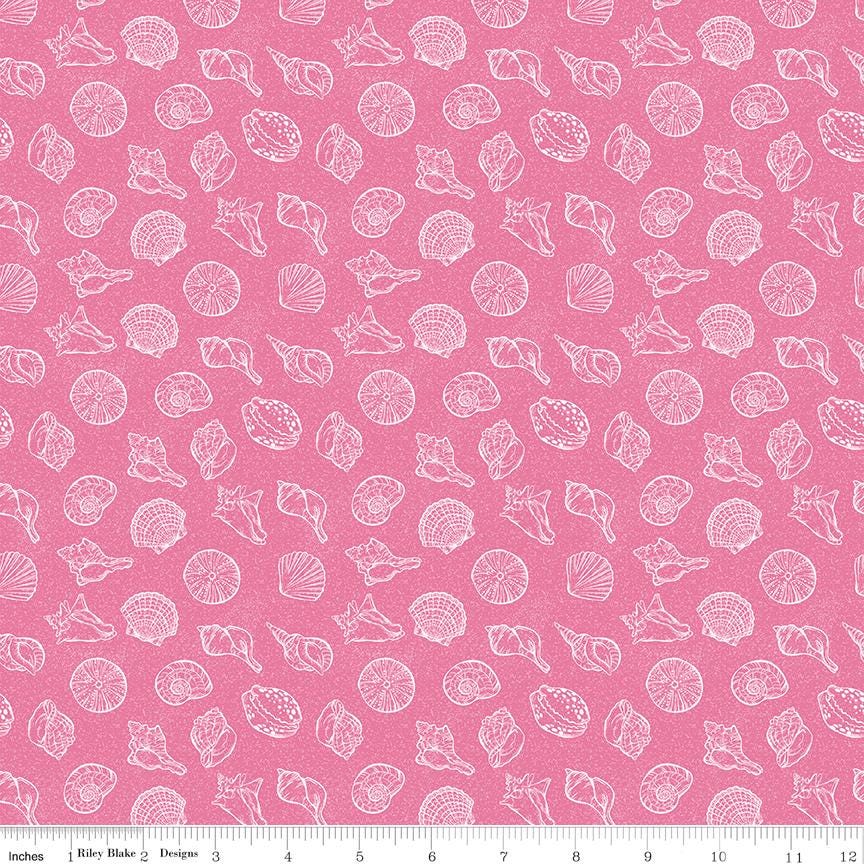 Reef Shells Pink - Riley Blake Designs - Cotton Fabric by the Yard - C17272 - PINK - Ray of Sonshine Design