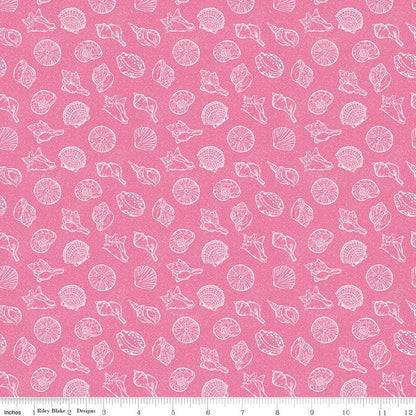 Reef Shells Pink - Riley Blake Designs - Cotton Fabric by the Yard - C17272 - PINK - Ray of Sonshine Design
