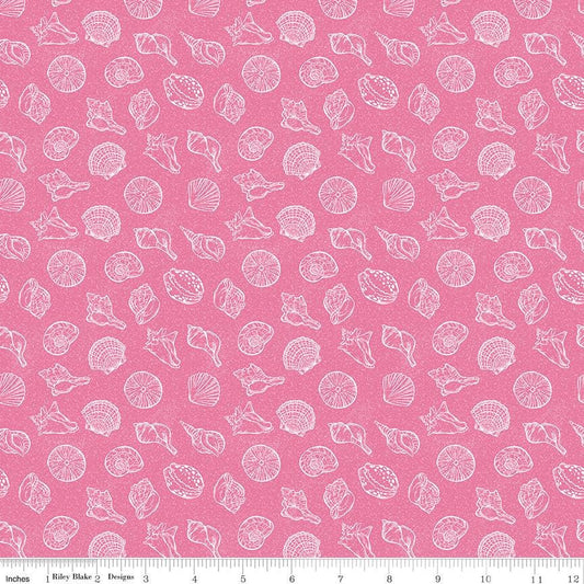 Reef Shells Pink - Riley Blake Designs - Cotton Fabric by the Yard - C17272 - PINK - Ray of Sonshine Design