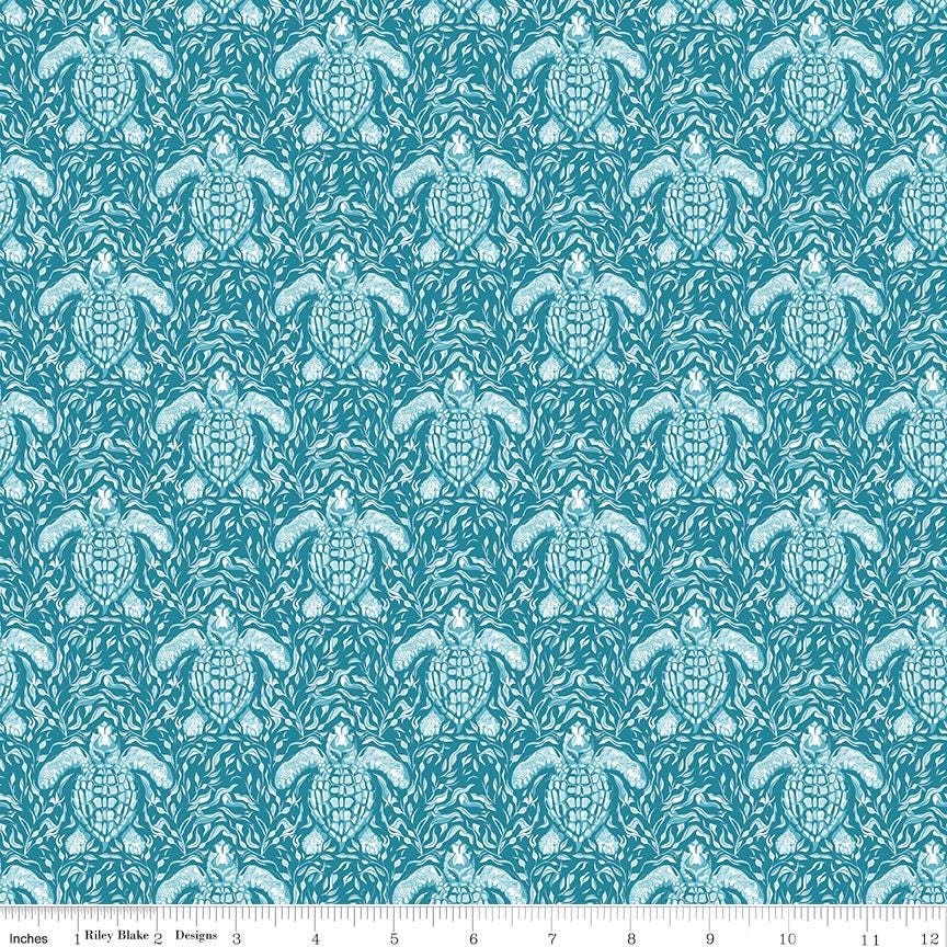 Reef Turtles Deep Water - Riley Blake Designs - Cotton Fabric by the Yard - C17271 - DEEPWATER - Ray of Sonshine Design