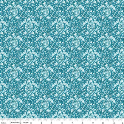 Reef Turtles Deep Water - Riley Blake Designs - Cotton Fabric by the Yard - C17271 - DEEPWATER - Ray of Sonshine Design