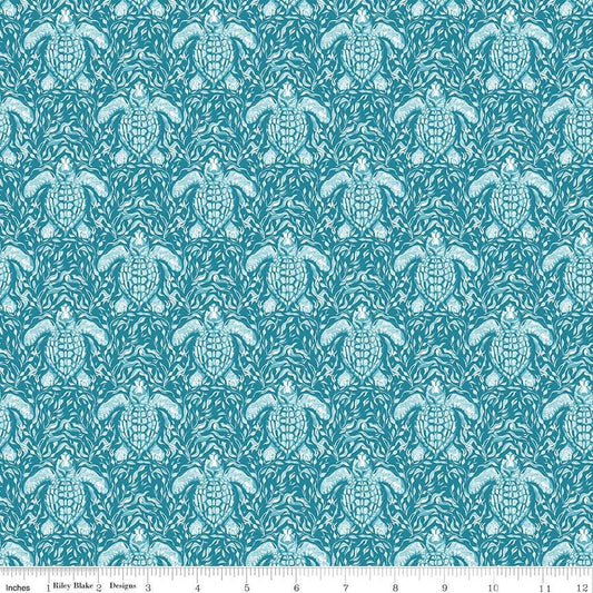 Reef Turtles Deep Water - Riley Blake Designs - Cotton Fabric by the Yard - C17271 - DEEPWATER - Ray of Sonshine Design