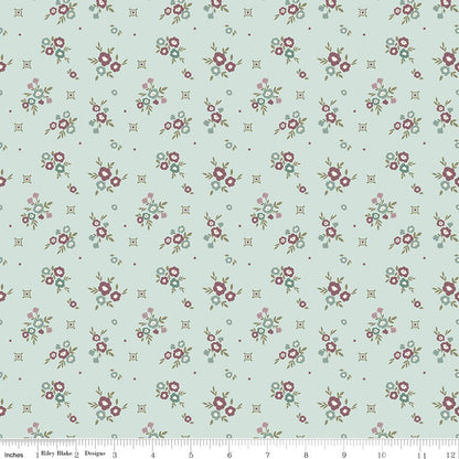 Renew Floral Bleached Denim Fabric by the Yard or Fat Quarter - Sandy Gervais for Riley Blake Designs - Ray of Sonshine Design