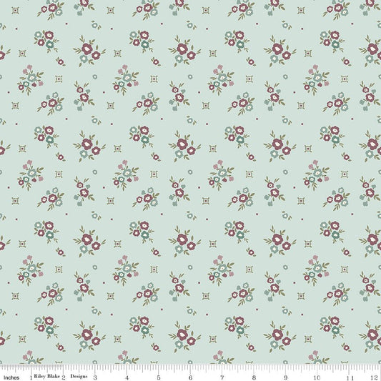 Renew Floral Bleached Denim Fabric by the Yard or Fat Quarter - Sandy Gervais for Riley Blake Designs - Ray of Sonshine Design