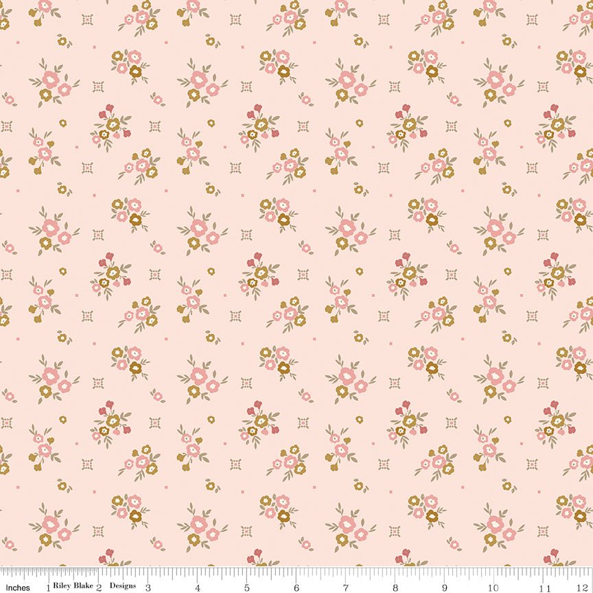 Renew Floral Pink Fabric by the Yard or Fat Quarter - Sandy Gervais for Riley Blake Designs - Ray of Sonshine Design