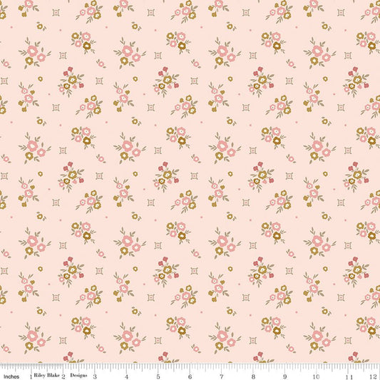 Renew Floral Pink Fabric by the Yard or Fat Quarter - Sandy Gervais for Riley Blake Designs - Ray of Sonshine Design