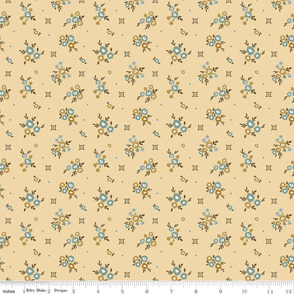 Renew Floral Yellow Fabric by the Yard or Fat Quarter - Sandy Gervais for Riley Blake Designs - Ray of Sonshine Design