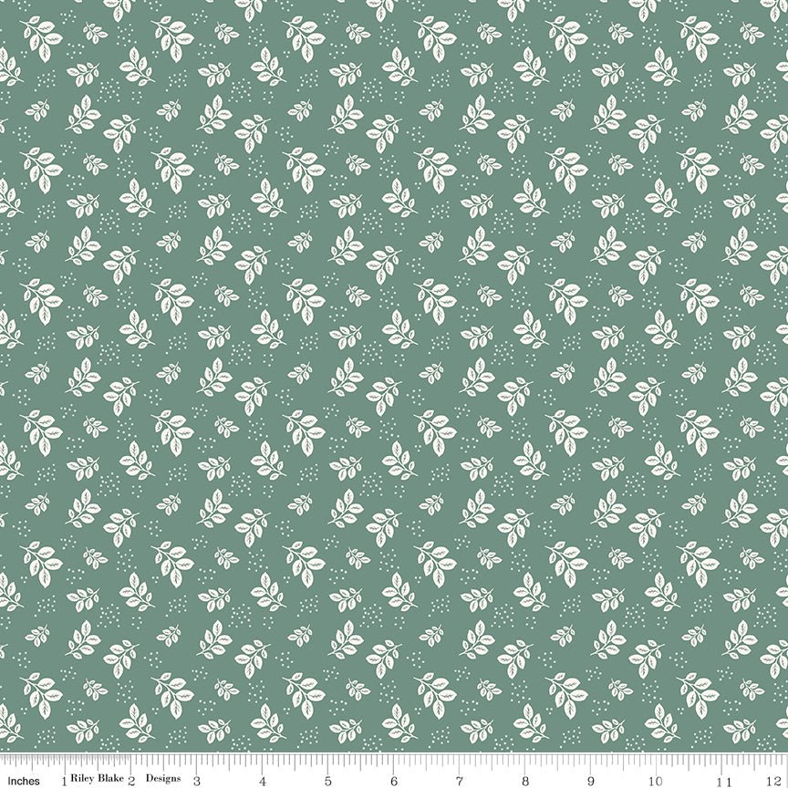 Renew Leaves Aqua Fabric by the Yard or Fat Quarter - Sandy Gervais for Riley Blake Designs - Ray of Sonshine Design