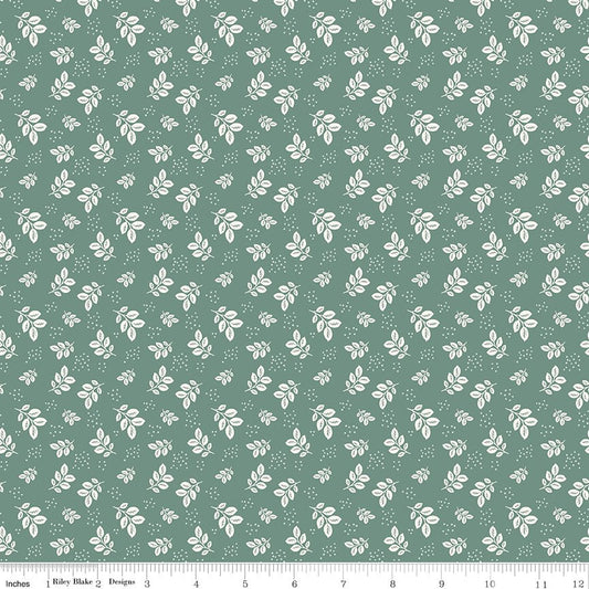 Renew Leaves Aqua Fabric by the Yard or Fat Quarter - Sandy Gervais for Riley Blake Designs - Ray of Sonshine Design