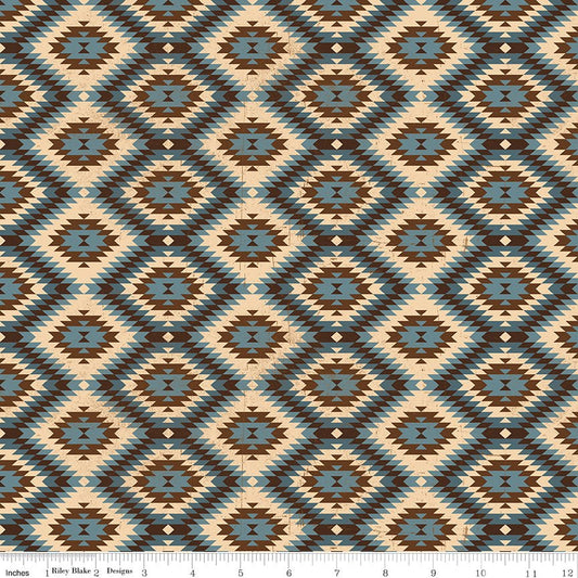 Riley Blake John Wayne American West Southwest Geometric Fabric - Denim (C16621 - DENIM) - Ray of Sonshine Design