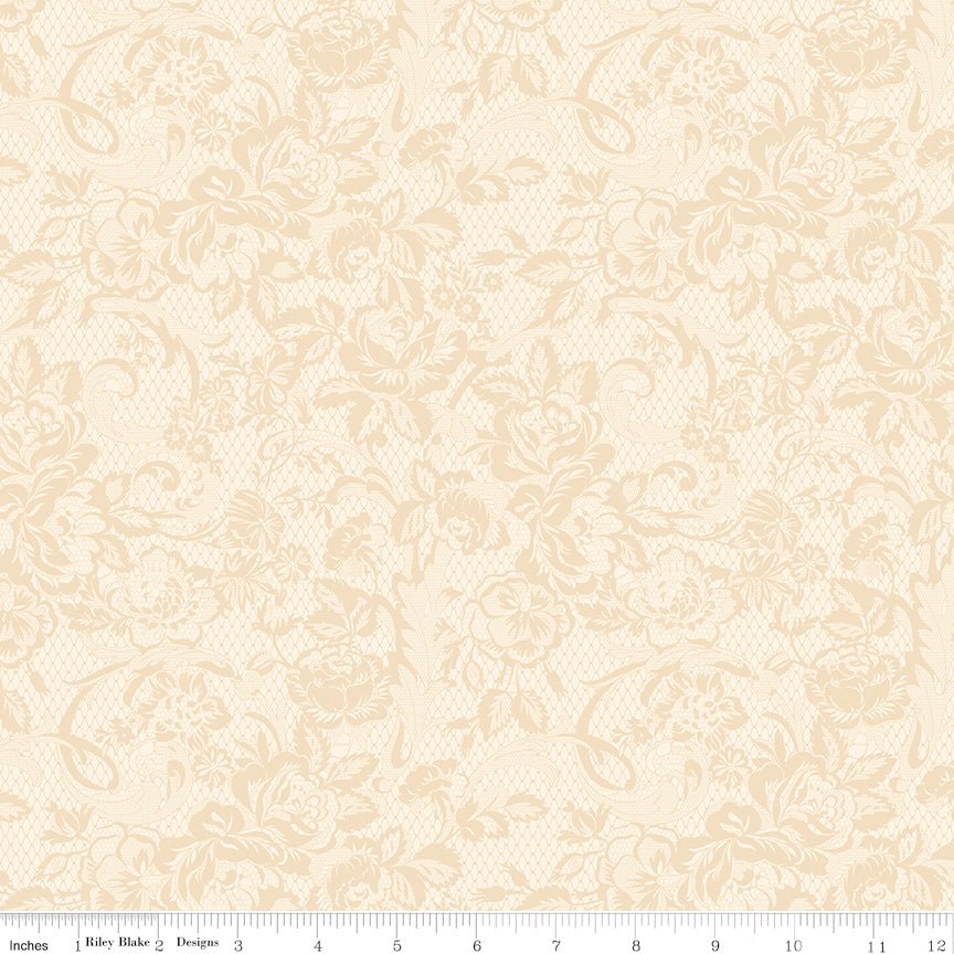 Rose & Violet's Bouquet des Fleurs Lace Cream Riley Blake Designs Fabric by the Yard - Ray of Sonshine Design