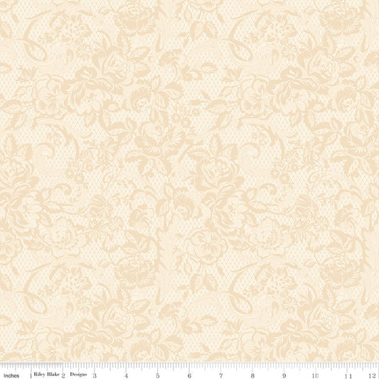 Rose & Violet's Bouquet des Fleurs Lace Cream Riley Blake Designs Fabric by the Yard - Ray of Sonshine Design