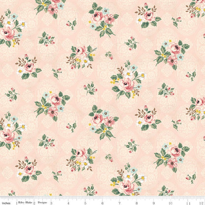 Rose & Violet's Bouquet des Fleurs Posy Blush Riley Blake Designs Quilting Cotton Fabric by the Yard - Ray of Sonshine Design