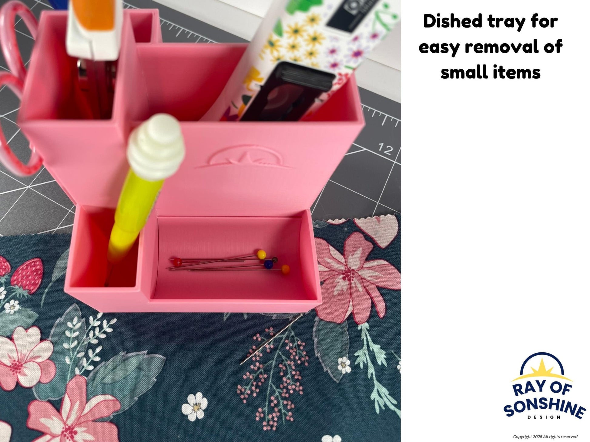 Rotary Cutter Caddy – Scissor & Notions Organizer for Quilters and Sewists - Fabric cutting stations - Ray of Sonshine Design