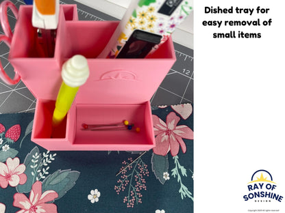 Rotary Cutter Caddy – Scissor & Notions Organizer for Quilters and Sewists - Fabric cutting stations - Ray of Sonshine Design