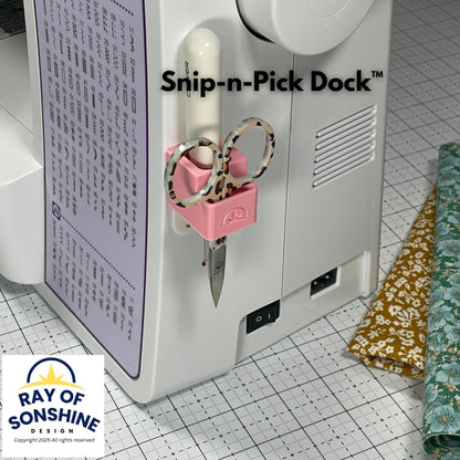 Seam Ripper Holder for Sewing Machine | Scissor & Pin Organizer | Snip - n - Pick Dock™ | Sewing Notion - Ray of Sonshine Design