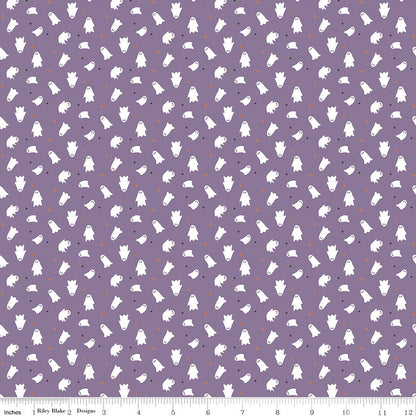 Seasonal Basics Ghosts Purple Halloween Riley Blake Fabric by the Yard - Ray of Sonshine Design