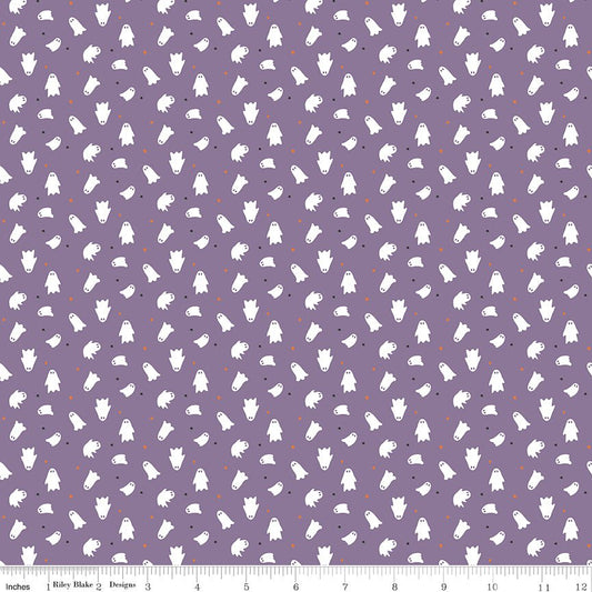 Seasonal Basics Ghosts Purple Halloween Riley Blake Fabric by the Yard - Ray of Sonshine Design