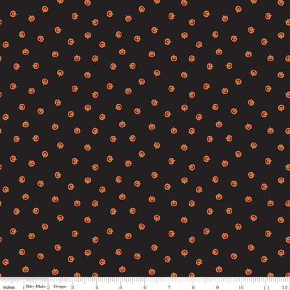 Seasonal Basics Jacks Black Halloween Riley Blake Fabric by the Yard - Ray of Sonshine Design